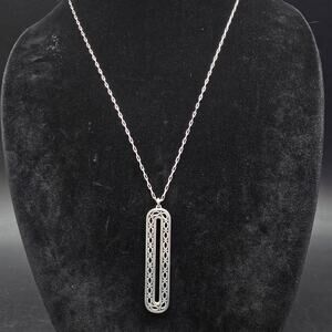 Brighton Ferrara Equestra Necklace Pendant Silver Tone Long OVal
